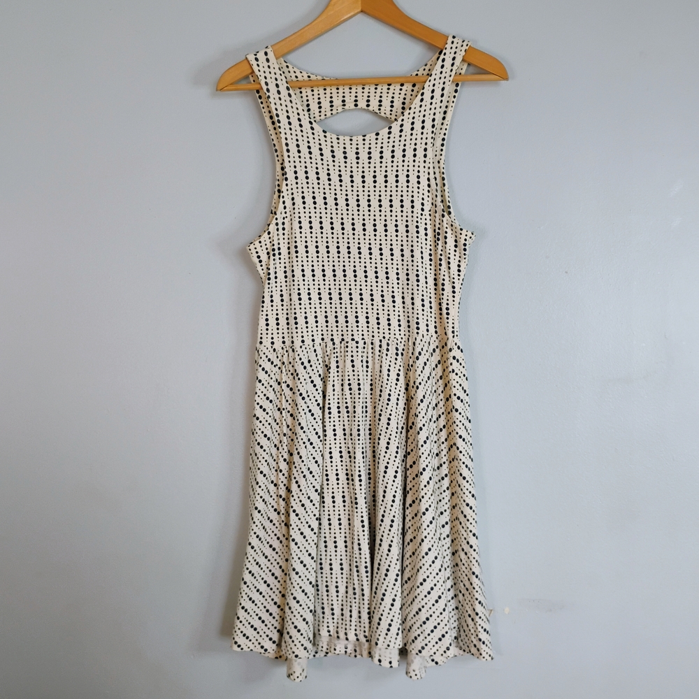 Chic W Blue Polkadot Backless Fit & Flare Sleeveless Sundress Size M Casual City
